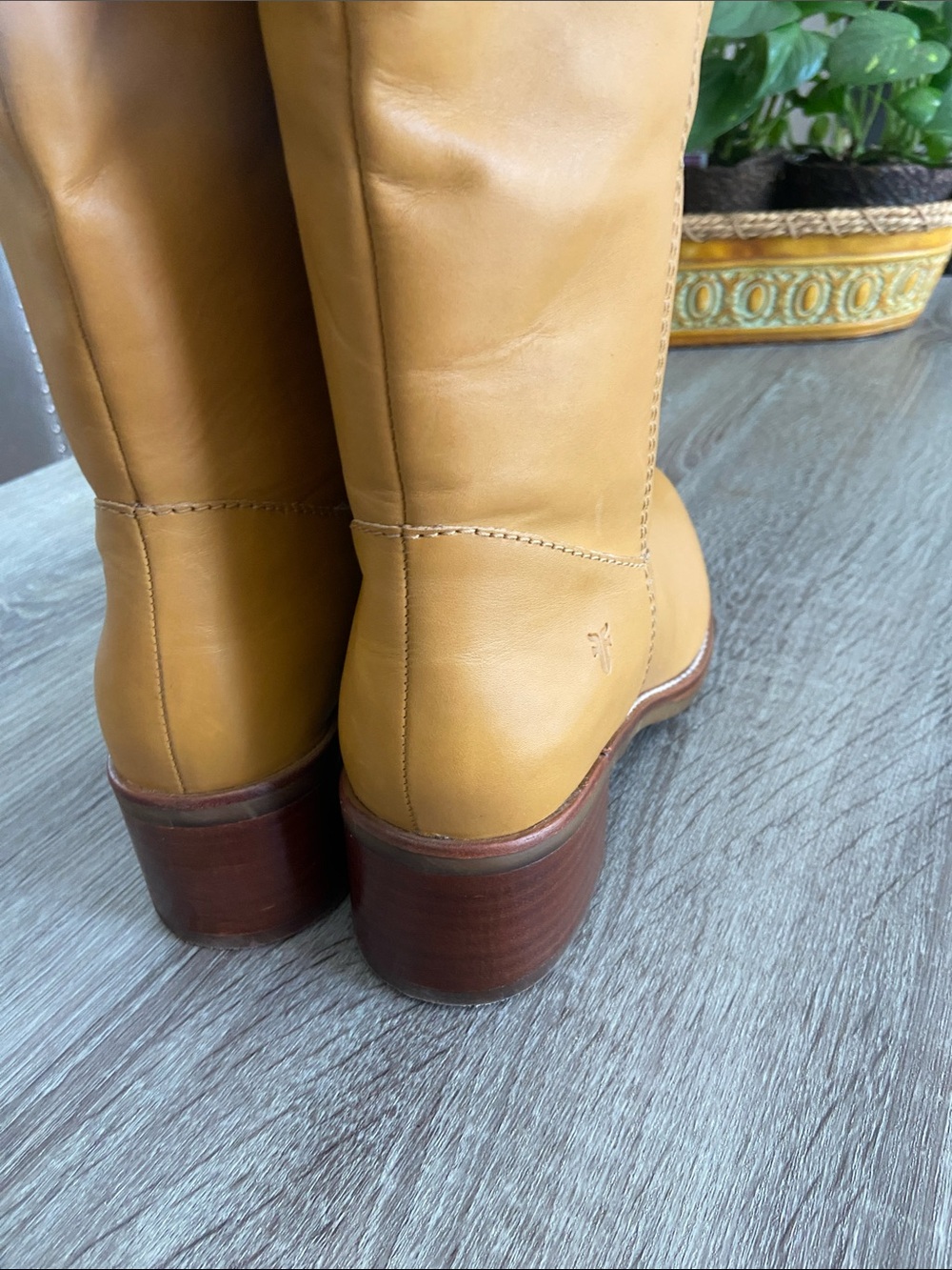 Frye Tall Leather Boots in Mustard Yellow - Picture 4 of 11